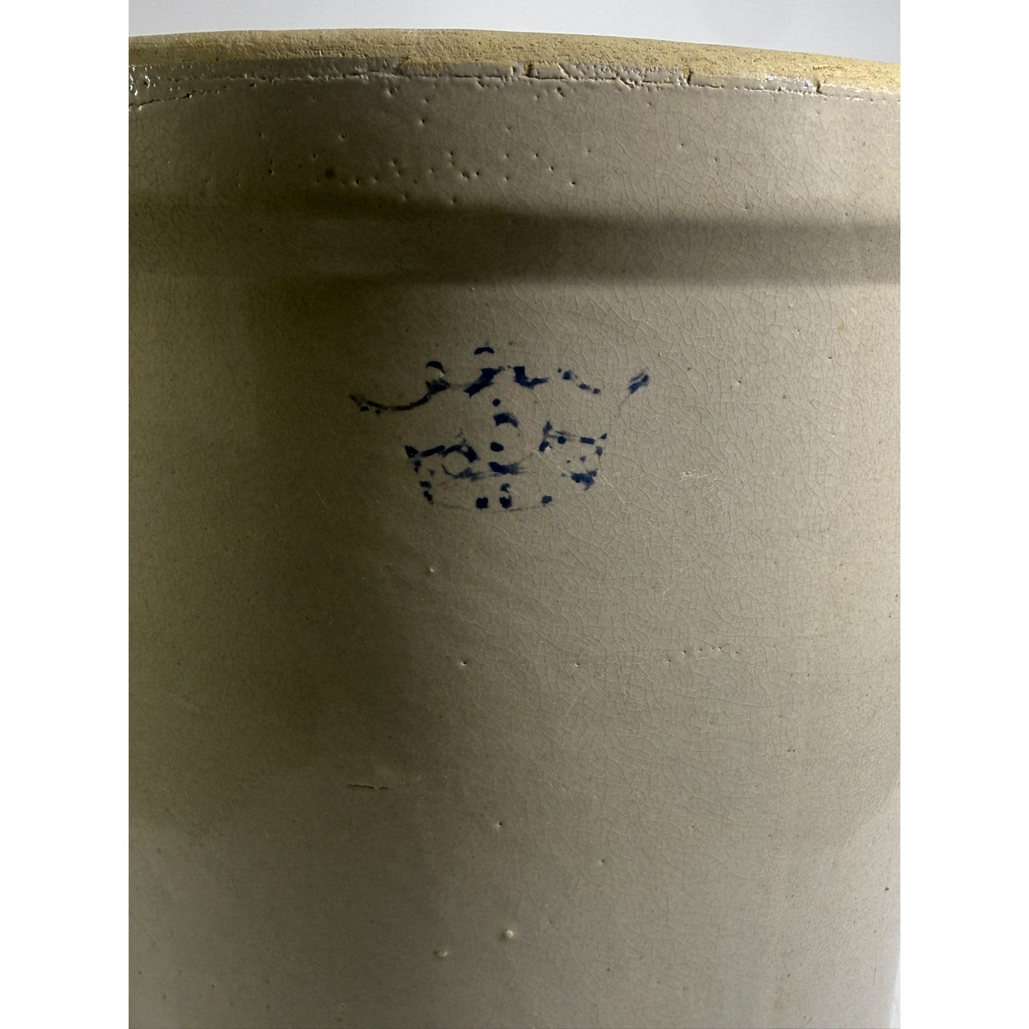 Antique Stoneware Crock Robinson Ransbottom Blue Crown 5 Gallon 1910s Made in USA Farmhouse Primitive Country Kitchen Rustic Cottage Granny