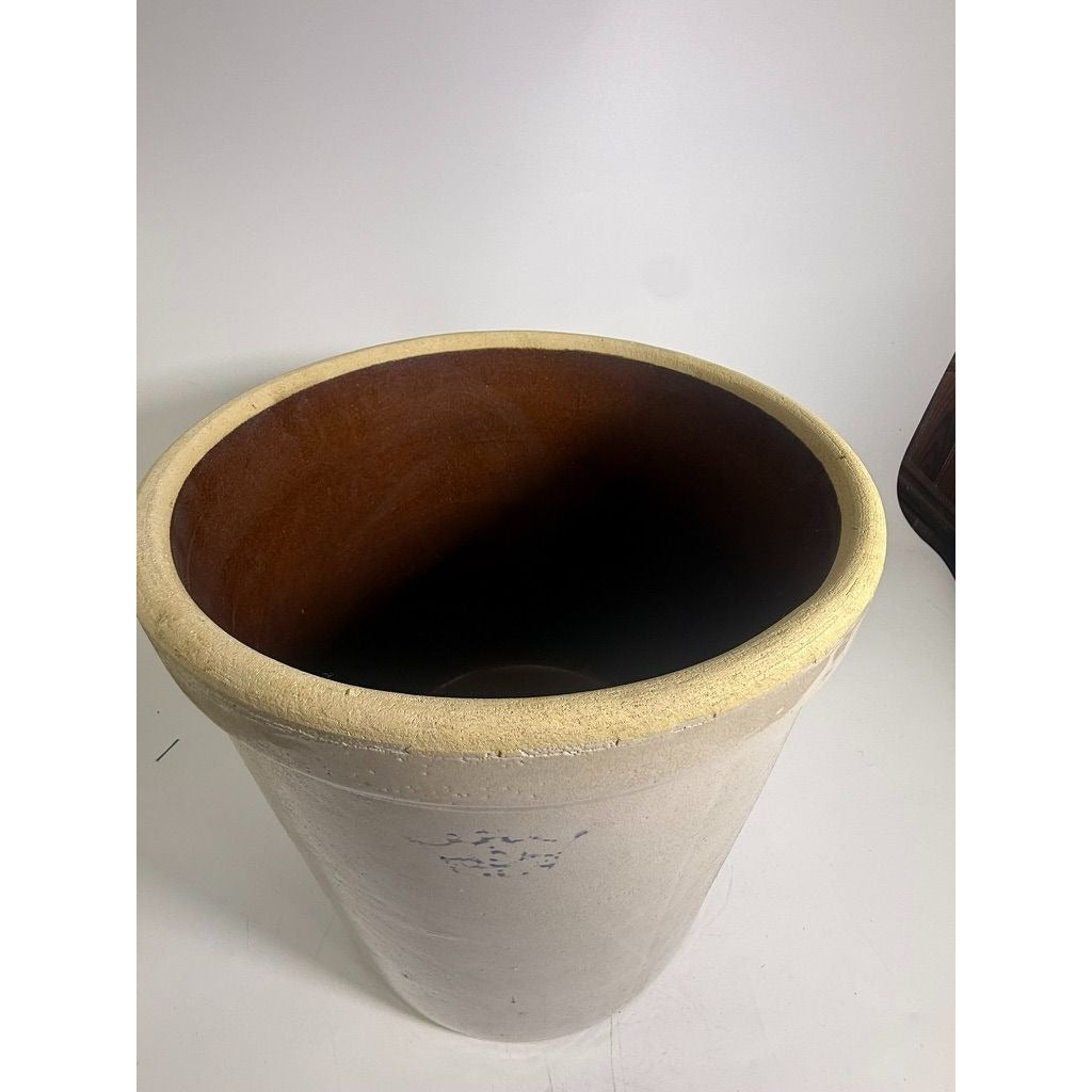 Antique Stoneware Crock Robinson Ransbottom Blue Crown 5 Gallon 1910s Made in USA Farmhouse Primitive Country Kitchen Rustic Cottage Granny