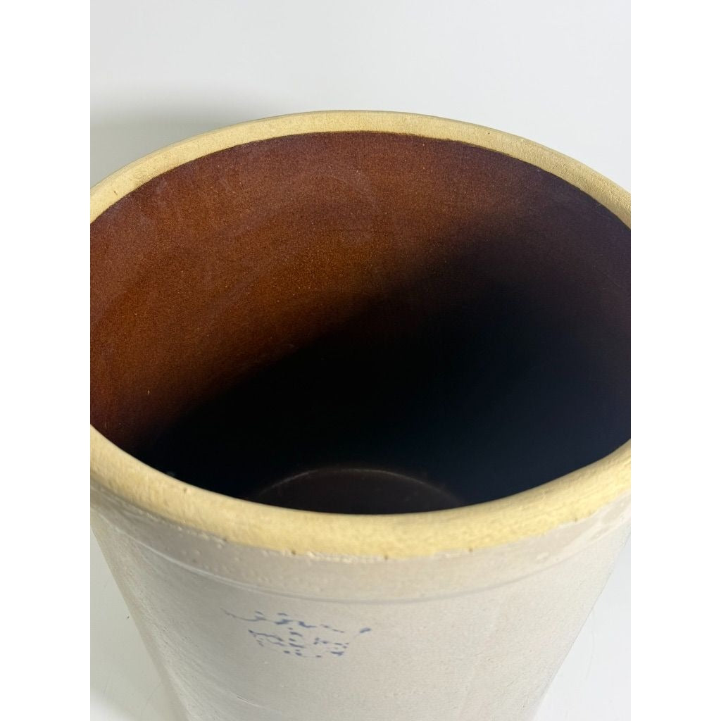 Antique Stoneware Crock Robinson Ransbottom Blue Crown 5 Gallon 1910s Made in USA Farmhouse Primitive Country Kitchen Rustic Cottage Granny