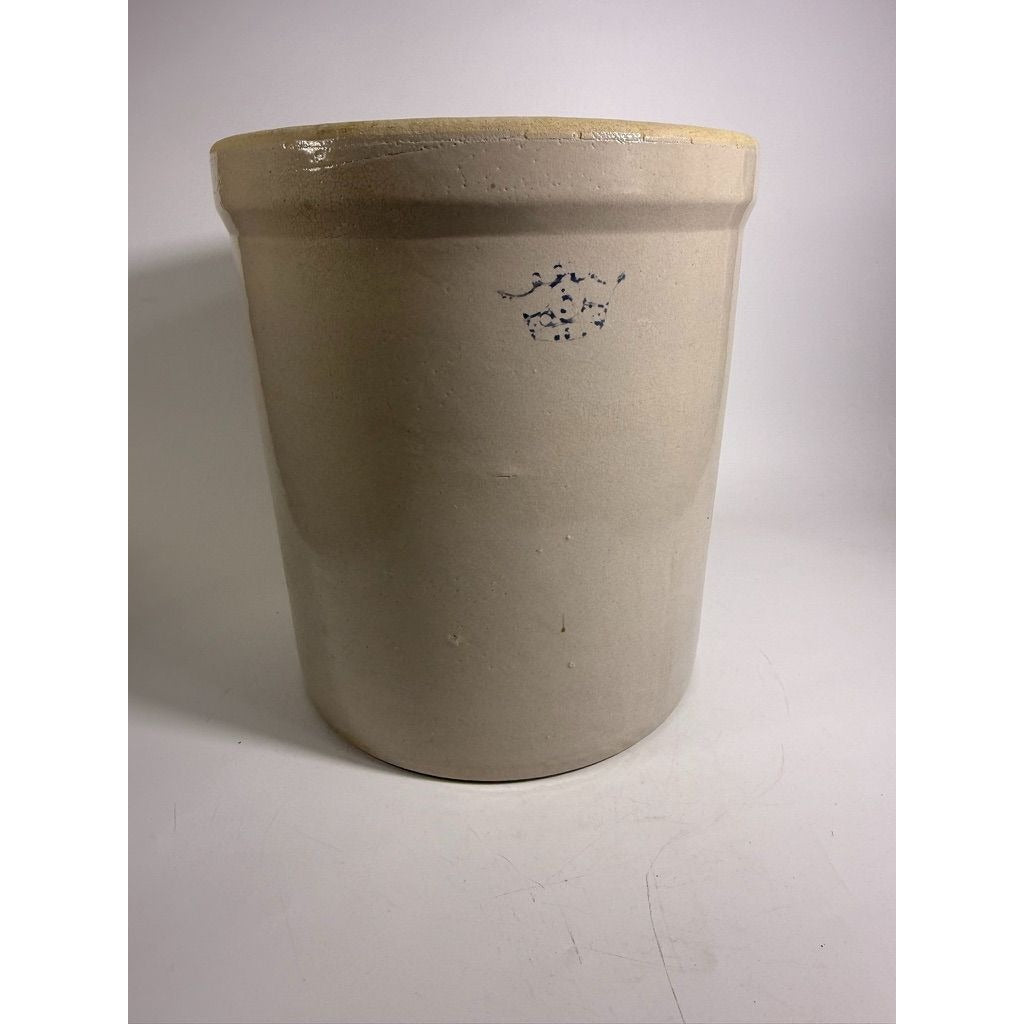 Antique Stoneware Crock Robinson Ransbottom Blue Crown 5 Gallon 1910s Made in USA Farmhouse Primitive Country Kitchen Rustic Cottage Granny