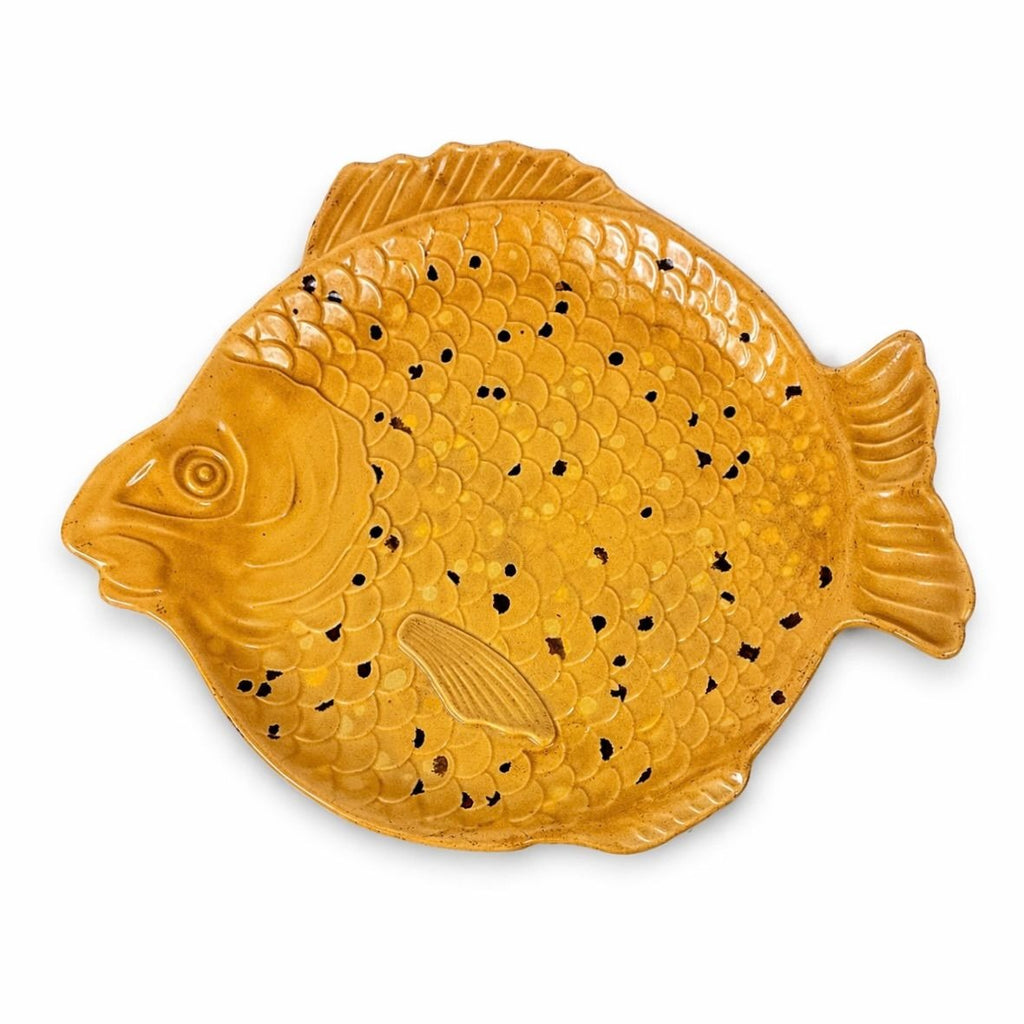 Serving Plate Platter Olives or Pickles Fish Holland Mold Hand Painted Mid Century Coastal Kitsch Vintage Scales Trinket Dish Gallery Wall
