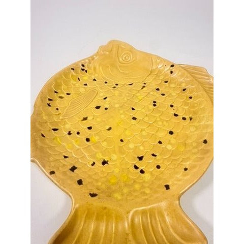 Serving Plate Platter Olives or Pickles Fish Holland Mold Hand Painted Mid Century Coastal Kitsch Vintage Scales Trinket Dish Gallery Wall