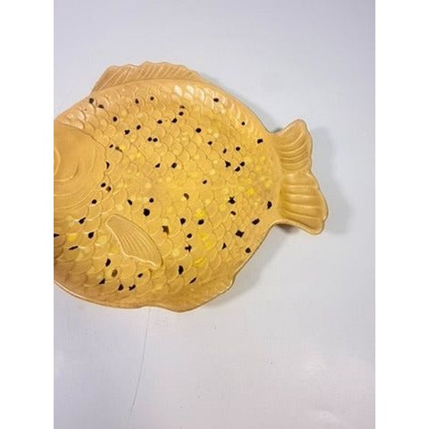 Serving Plate Platter Olives or Pickles Fish Holland Mold Hand Painted Mid Century Coastal Kitsch Vintage Scales Trinket Dish Gallery Wall