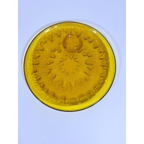 Glass Snack Plates  Indiana Glassware Sunburst Set 4 Amber Orange Mid Century Kitschy Retro Dinnerware Party Plates Hostess Set Replacement