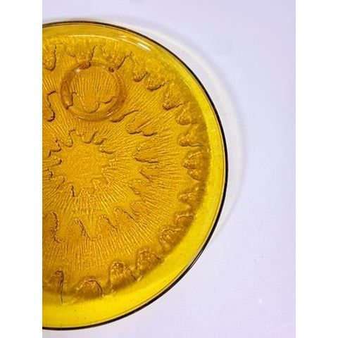 Glass Snack Plates  Indiana Glassware Sunburst Set 4 Amber Orange Mid Century Kitschy Retro Dinnerware Party Plates Hostess Set Replacement