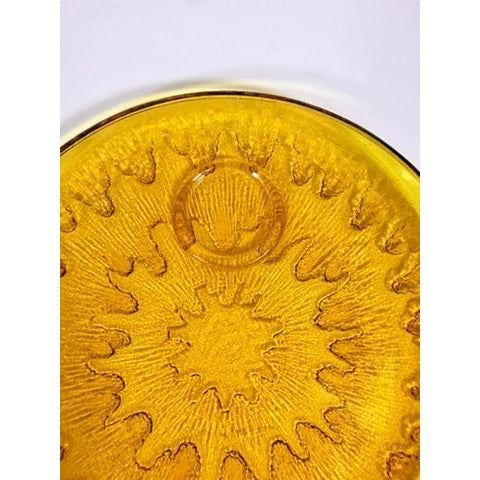 Glass Snack Plates  Indiana Glassware Sunburst Set 4 Amber Orange Mid Century Kitschy Retro Dinnerware Party Plates Hostess Set Replacement