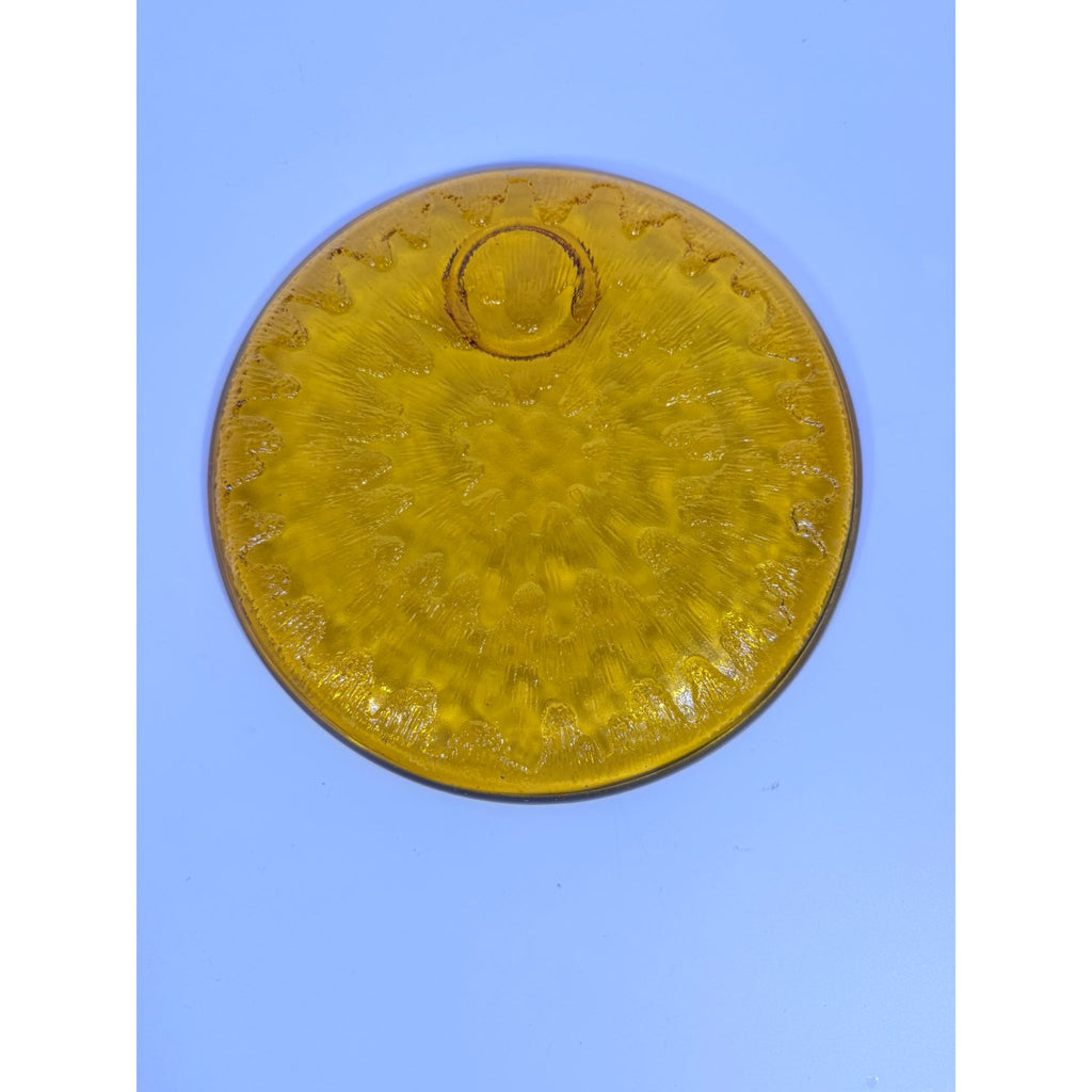 Glass Snack Plates  Indiana Glassware Sunburst Set 4 Amber Orange Mid Century Kitschy Retro Dinnerware Party Plates Hostess Set Replacement