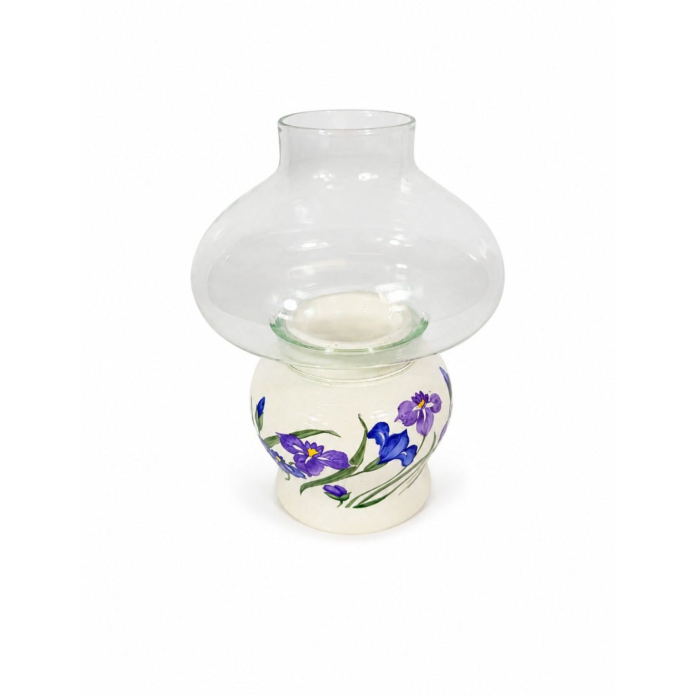 Hurricane Lamp Candle Holder Vintage Towle Classique Iris Candle Decorative Base Dome New Cottage Granny Core