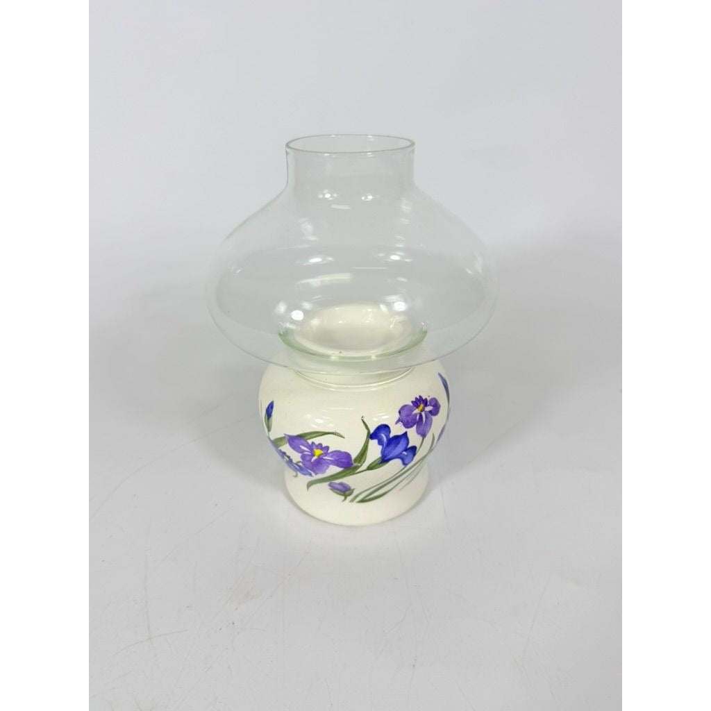 Hurricane Lamp Candle Holder Vintage Towle Classique Iris Candle Decorative Base Dome New Cottage Granny Core