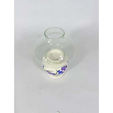 Hurricane Lamp Candle Holder Vintage Towle Classique Iris Candle Decorative Base Dome New Cottage Granny Core