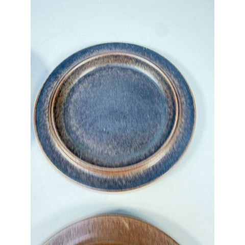 Ironstone Salad Plates Set 5 Vintage Arabia of Finland Ruska Stoneware Replacement China Mid Century Brown China