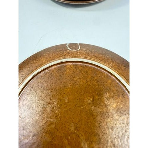 Ironstone Salad Plates Set 5 Vintage Arabia of Finland Ruska Stoneware Replacement China Mid Century Brown China