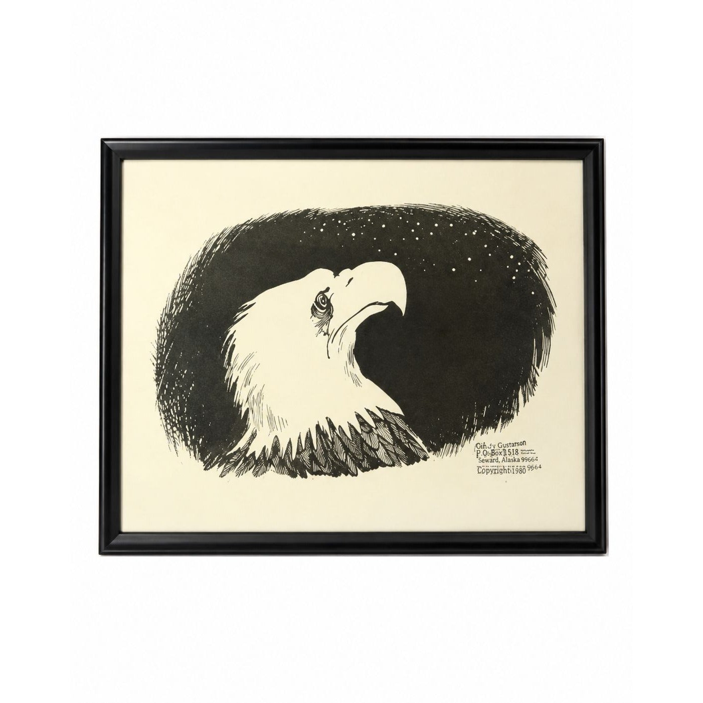 Framed Cartoon Doug Marlette Bald Eagle Crying Charlotte Observer Political Art Challenger SpaceShip Wall Office Decor Art Vintage