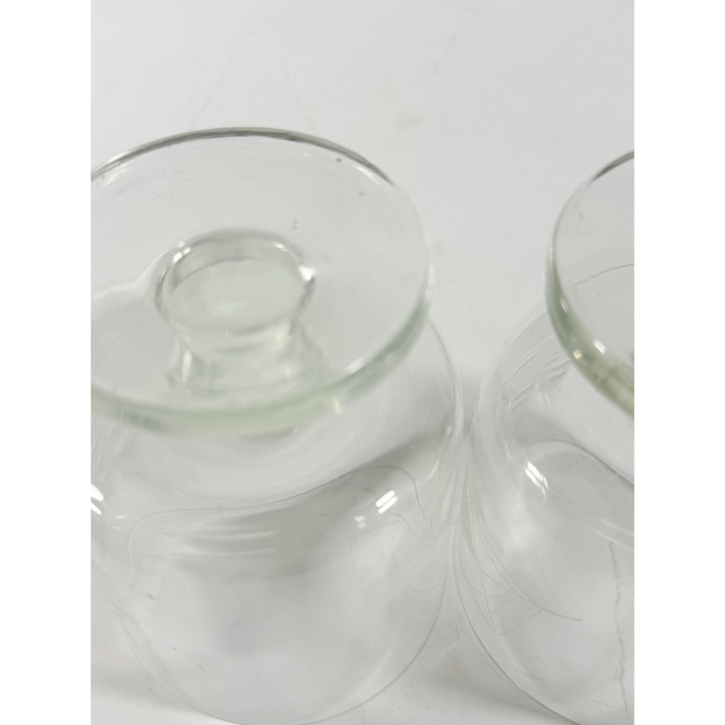Whiskey Rocks Glasses Footed Set 2 Toscany Etched Crystal Clipper Vintage Glassware Barware Replacement Tumbler Nautical SchoonerMancave