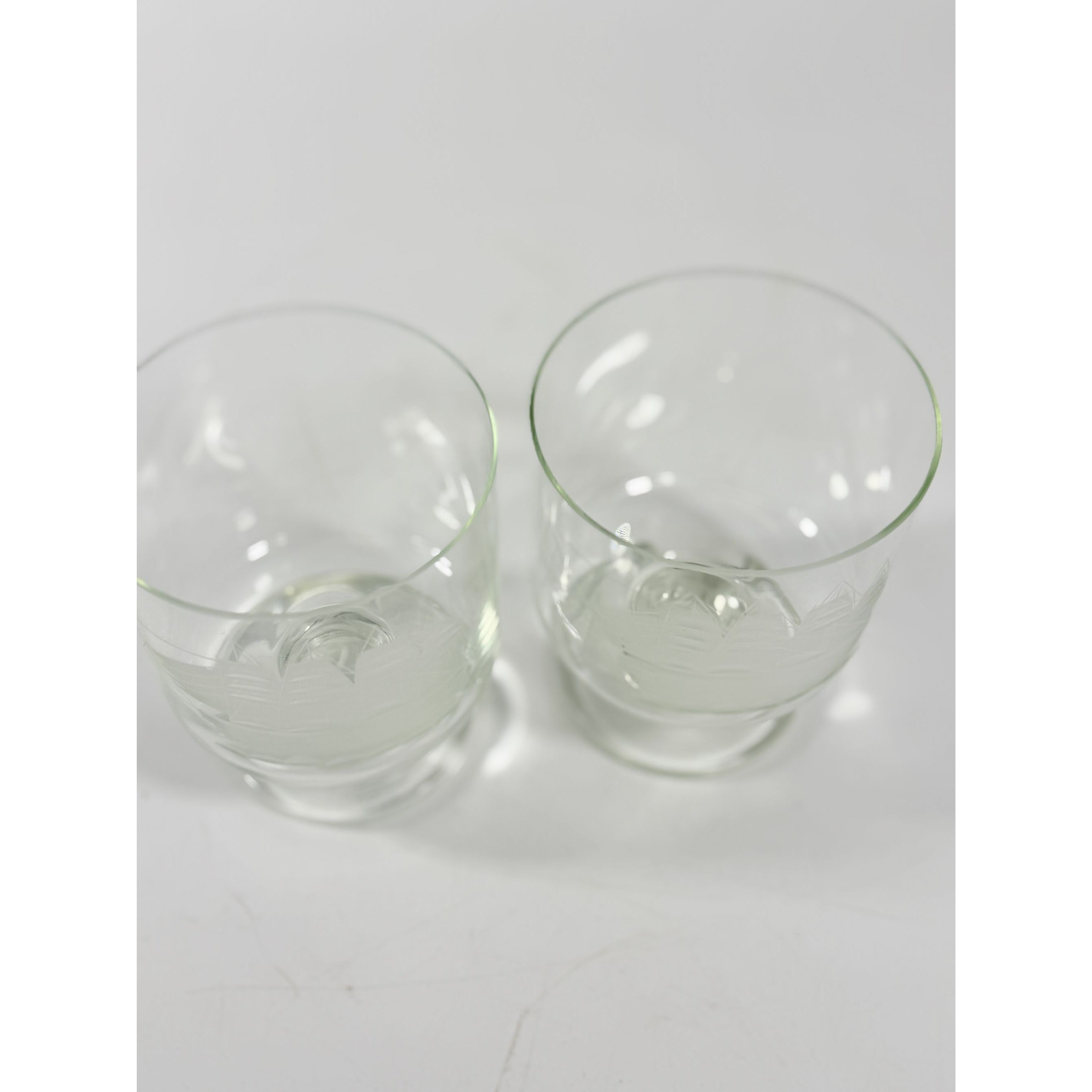 Whiskey Rocks Glasses Footed Set 2 Toscany Etched Crystal Clipper Vintage Glassware Barware Replacement Tumbler Nautical SchoonerMancave