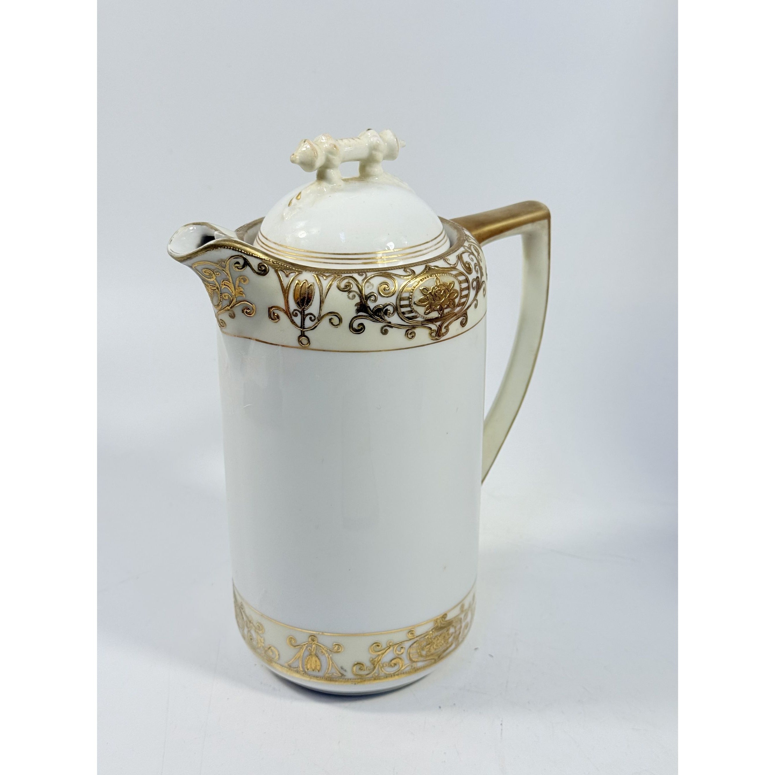 Chocolate Coffee Pot Morimura Brothers (Noritake) Nippon Hand Painted Porcelain Cream Gold Replacement China Vintage No 16034 Victorian