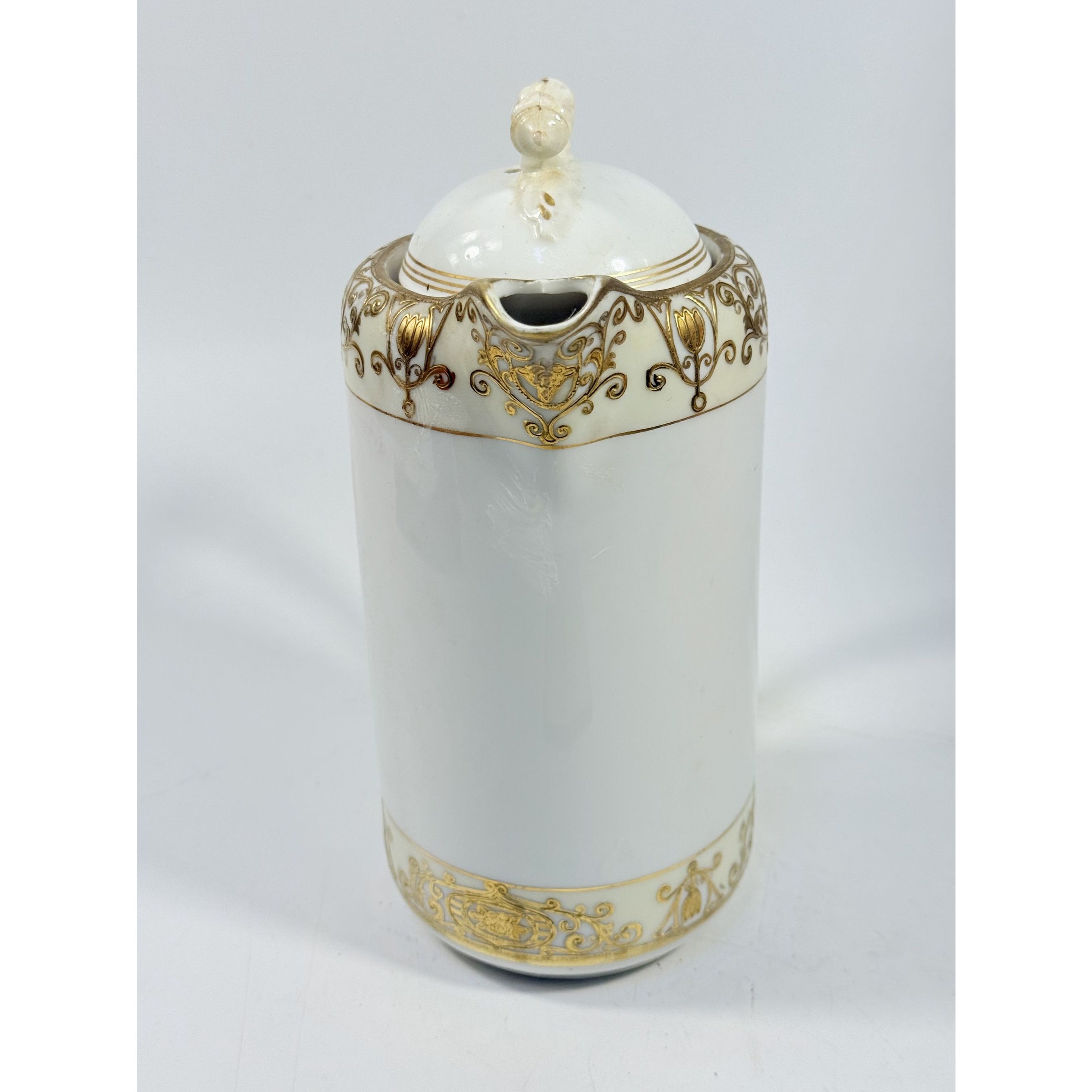 Chocolate Coffee Pot Morimura Brothers (Noritake) Nippon Hand Painted Porcelain Cream Gold Replacement China Vintage No 16034 Victorian