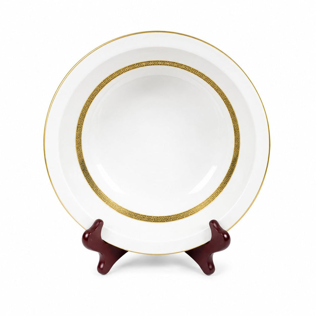 Vegetable Bowl 9" Key Largo by Meito Black Greek Key On Gold Band Royal M Japan Replacement China Vintage Elegant Traditional Classic