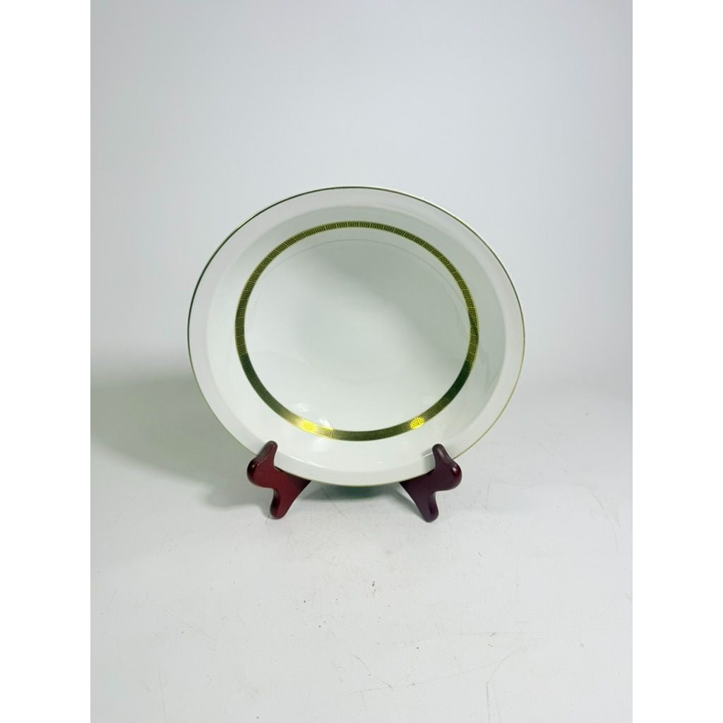 Vegetable Bowl 9" Key Largo by Meito Black Greek Key On Gold Band Royal M Japan Replacement China Vintage Elegant Traditional Classic