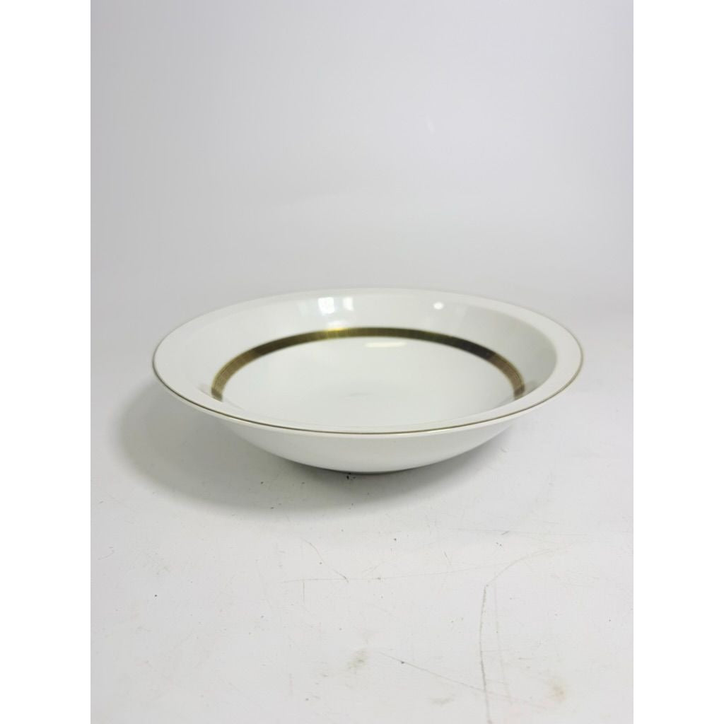 Vegetable Bowl 9" Key Largo by Meito Black Greek Key On Gold Band Royal M Japan Replacement China Vintage Elegant Traditional Classic