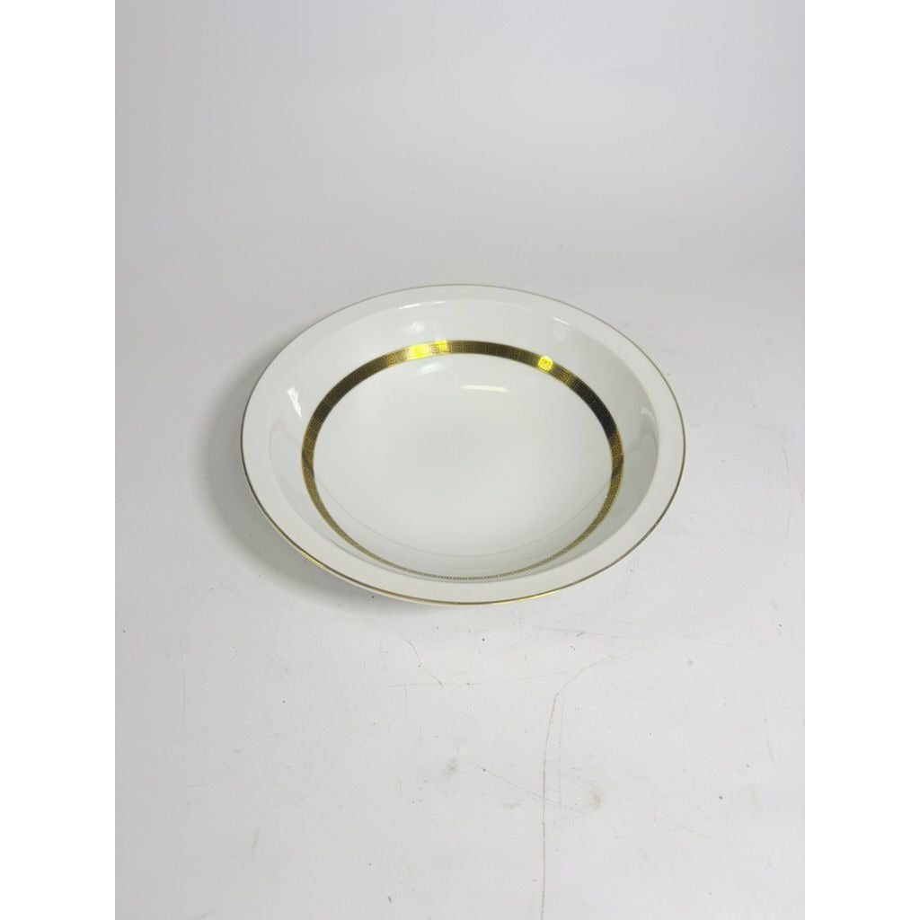 Vegetable Bowl 9" Key Largo by Meito Black Greek Key On Gold Band Royal M Japan Replacement China Vintage Elegant Traditional Classic