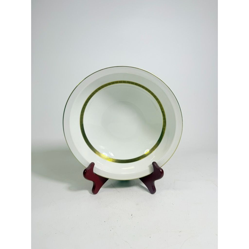 Vegetable Bowl 9" Key Largo by Meito Black Greek Key On Gold Band Royal M Japan Replacement China Vintage Elegant Traditional Classic