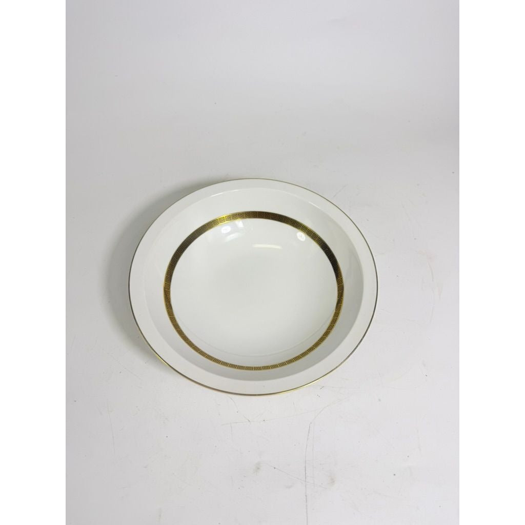 Vegetable Bowl 9" Key Largo by Meito Black Greek Key On Gold Band Royal M Japan Replacement China Vintage Elegant Traditional Classic