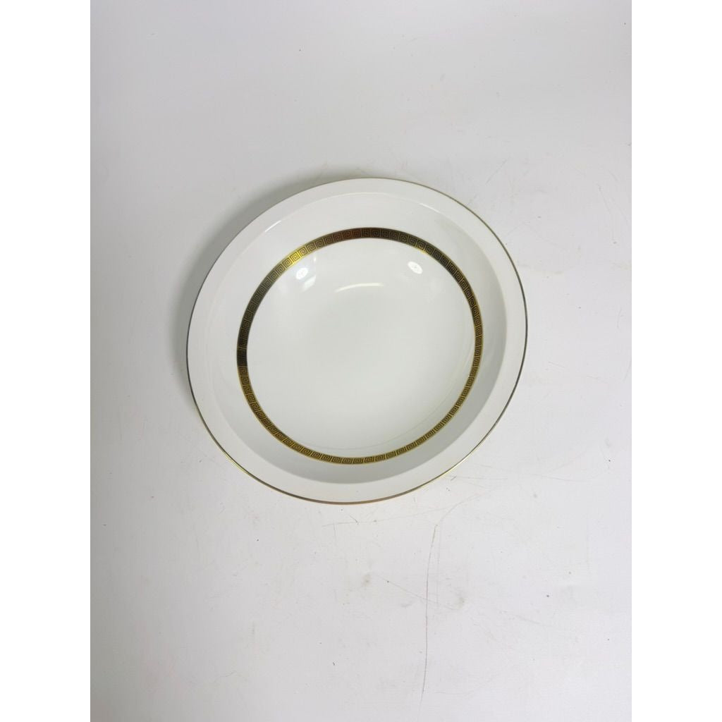 Vegetable Bowl 9" Key Largo by Meito Black Greek Key On Gold Band Royal M Japan Replacement China Vintage Elegant Traditional Classic
