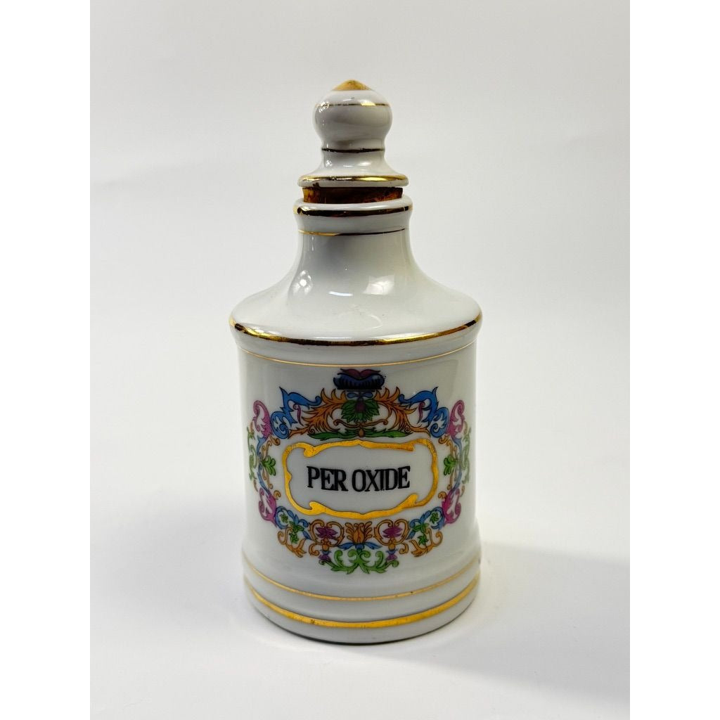 Apothecary Jars Paris France Style Porcelain Hand Painted Gold Trim Made in Japan Set 4 Bathroom Boudoir White Gold Canisters Decorative