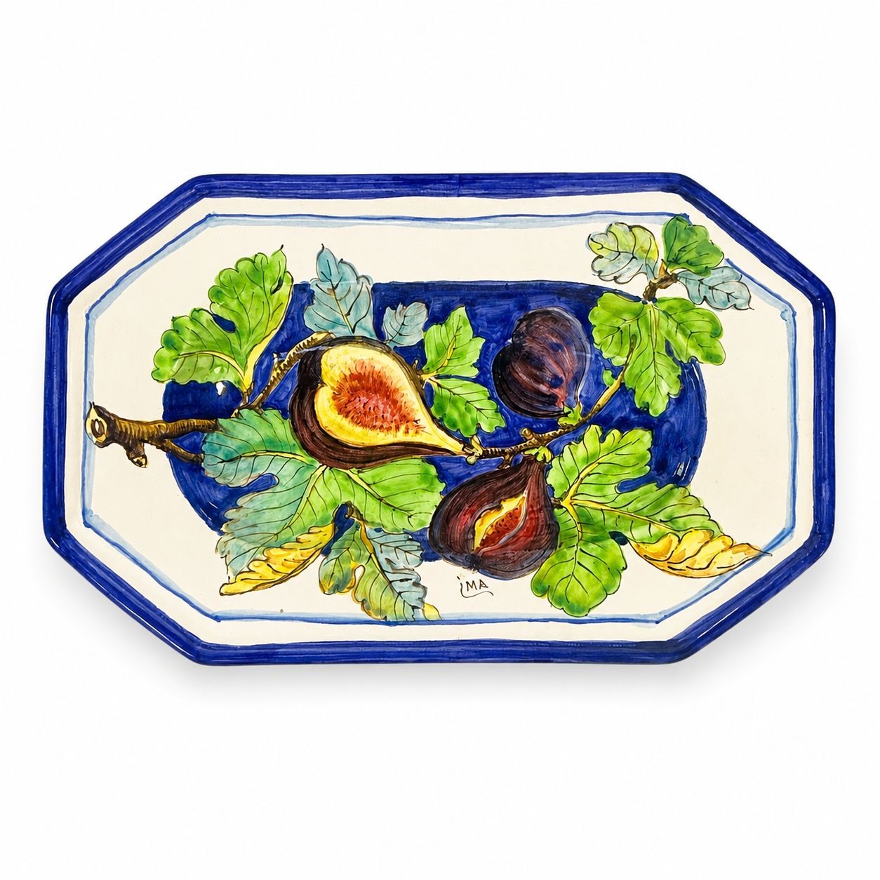 Pottery Serving Platter Hand Painted Figs Vintage Giacomini Orvieto Italy Ceramic Hanging Gallery Wall Home Decor Replacement Majolica