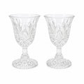 Crystal Wine Goblets Pair Vintage Godinger Lexington Lead Diamond Cut Replacement Glassware