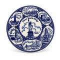 Transferware Plate Souvenir Collectible New York City Statue of Liberty World Trade Center Blue and White Travel Wall Decor Decorative