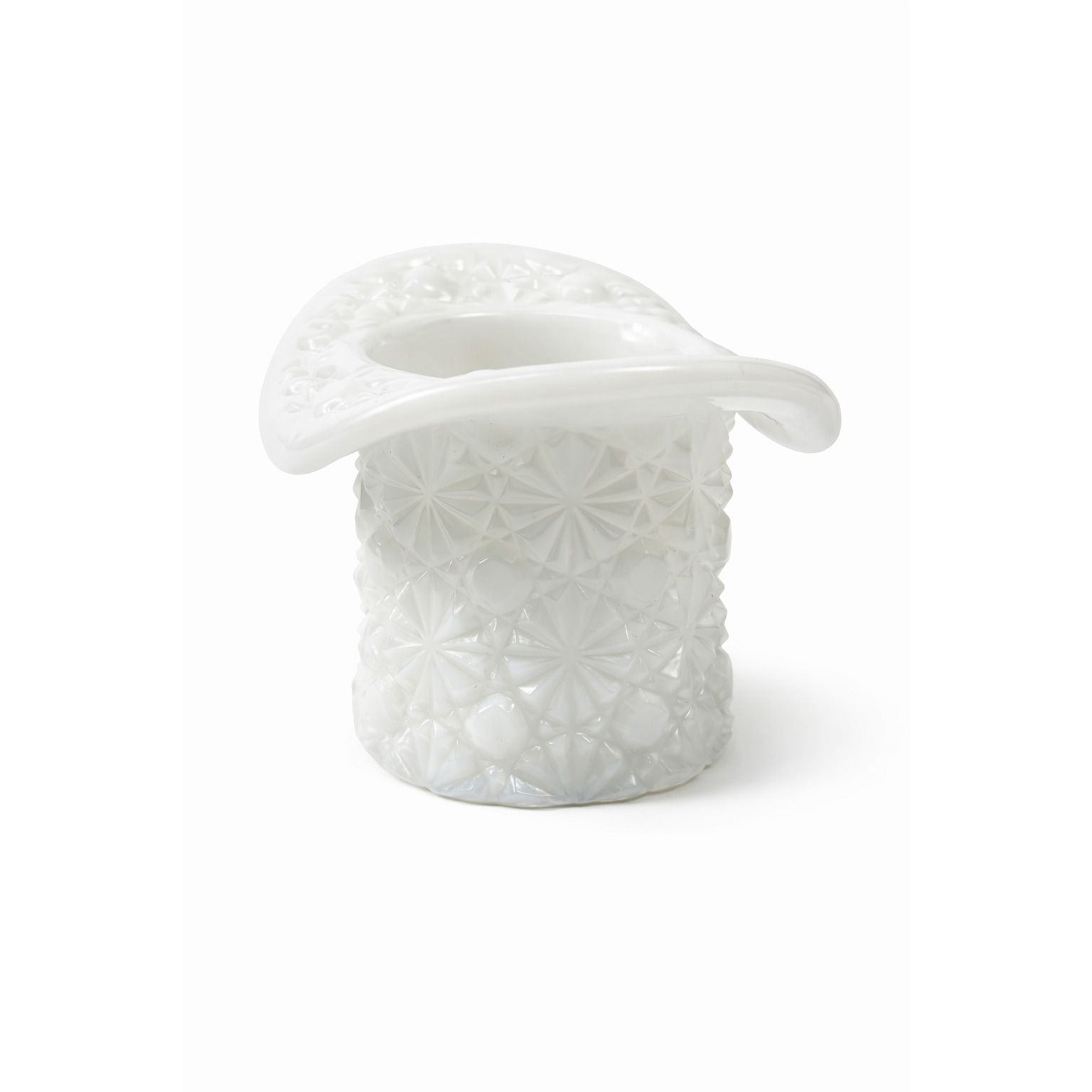 Toothpick Holder Vase Candleholder Fenton Daisy Button Top Hat Opalescent Milk Glass Vintage Home Decor Decorative Accents Collectible Glass