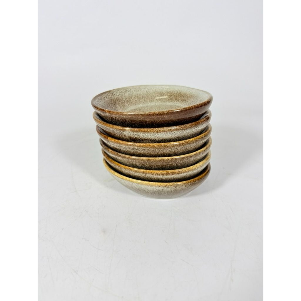 Stoneware Ceramic Sauce Dishes Set of 6 Vintage Small Bowls for Dips, Appetizers, and Snacks Replacement China