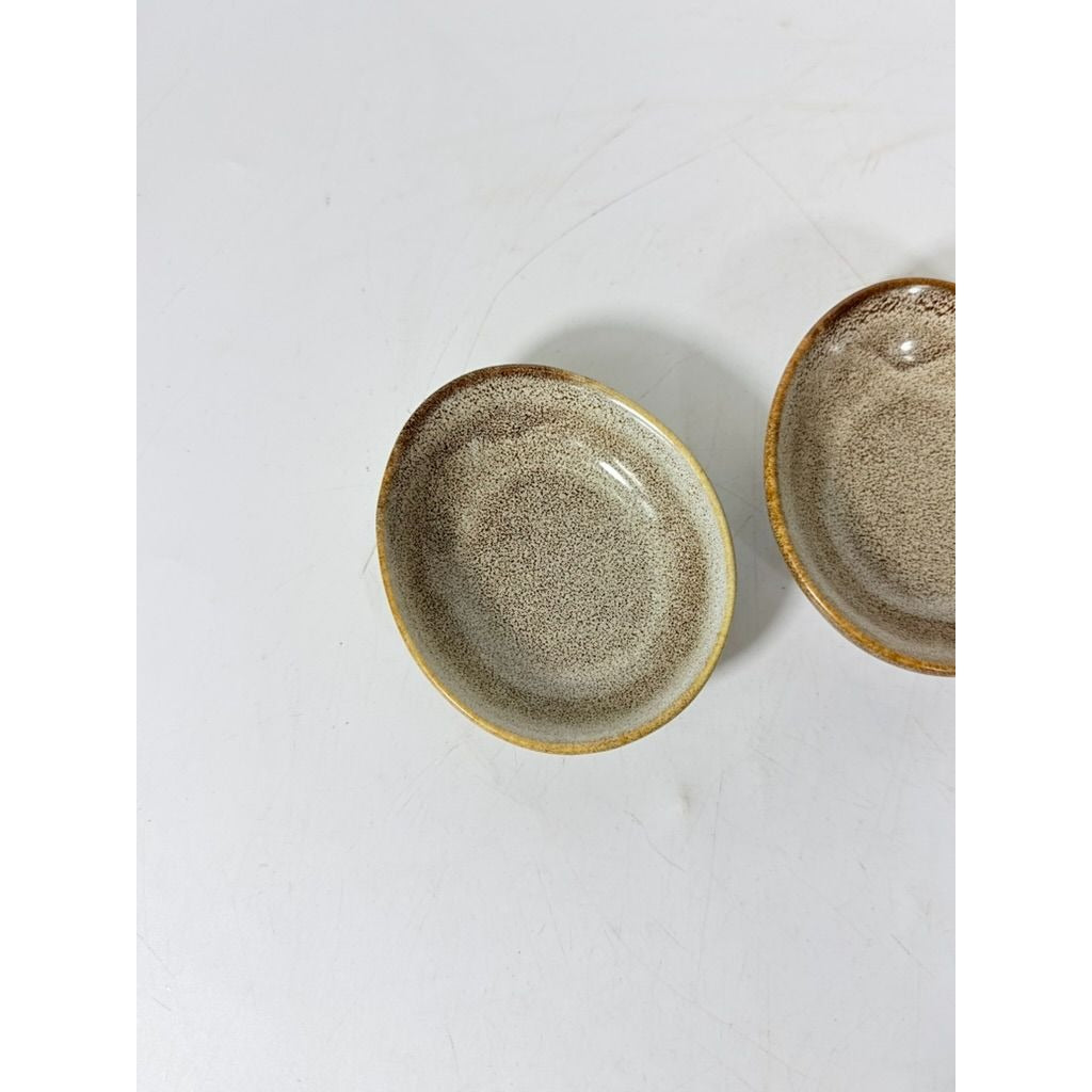 Stoneware Ceramic Sauce Dishes Set of 6 Vintage Small Bowls for Dips, Appetizers, and Snacks Replacement China