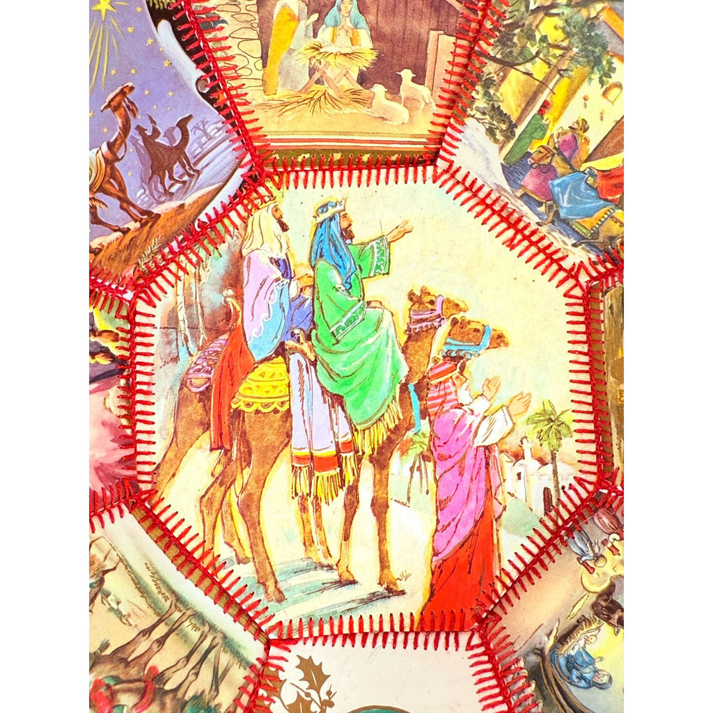 Christmas Card Basket Vintage Handmade Crochet Greeting Card Basket Bowl Christmas Holiday