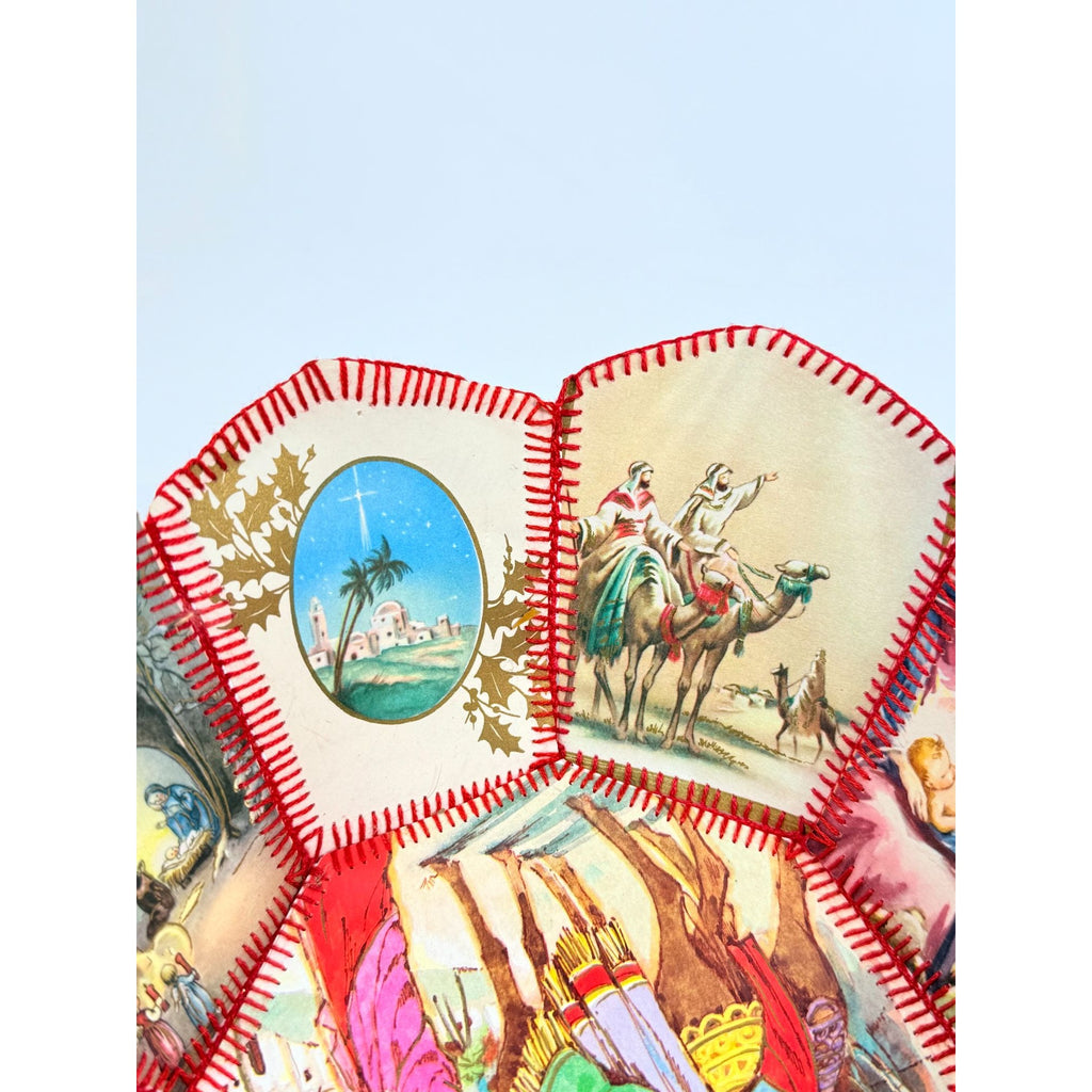 Christmas Card Basket Vintage Handmade Crochet Greeting Card Basket Bowl Christmas Holiday