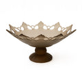 Fruit Bowl Centerpiece Bowl Compote Westmoreland Glass Brown Mist Amber Glass Art Glassware Doric Reticulated Lace Ring and Petal