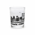 Old Fashioned Rocks Glass Newark EWR Airport Code Cityscape Frosted Middle Vintage Mid Century Skyline Barware Drinkware Rare