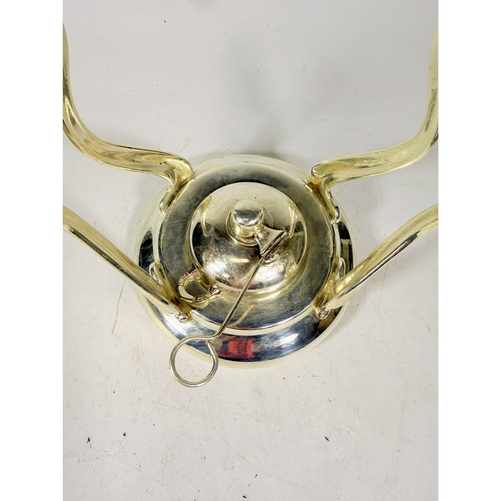Silver Plated Tilting Tea Pot Urn with Stand Burner Reed and Barton 3970 Tea Service Vintage Silverplated Hollowware