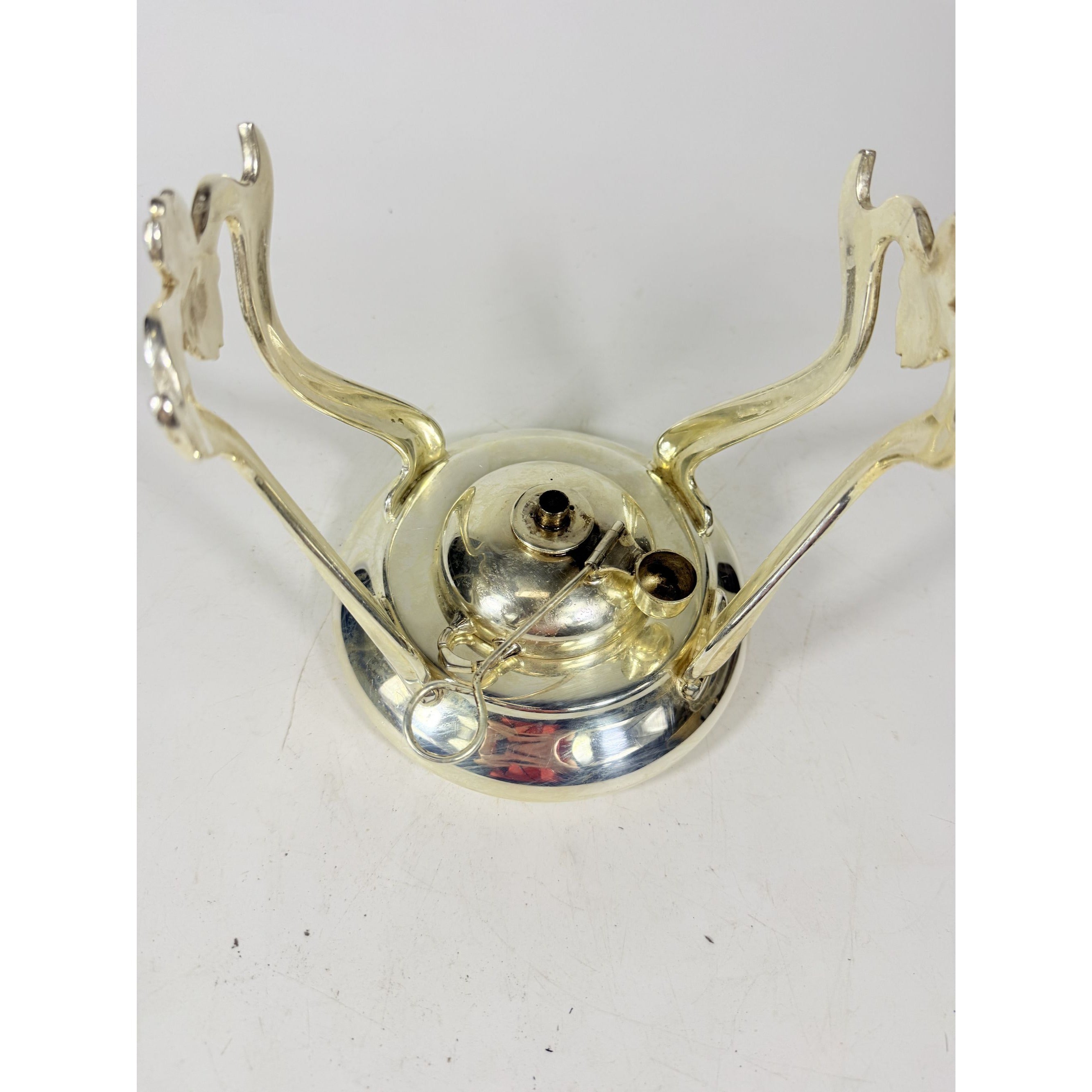 Silver Plated Tilting Tea Pot Urn with Stand Burner Reed and Barton 3970 Tea Service Vintage Silverplated Hollowware