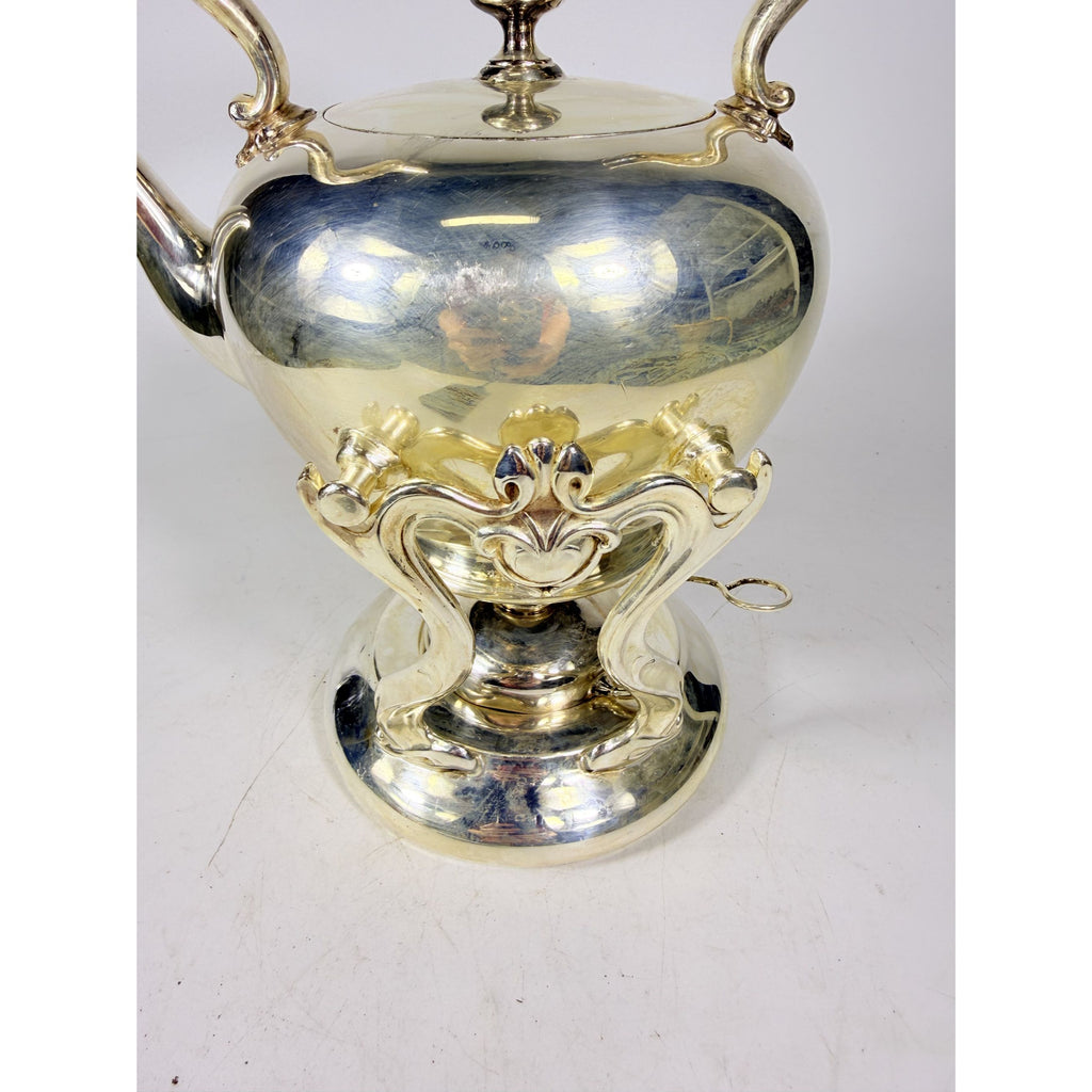 Silver Plated Tilting Tea Pot Urn with Stand Burner Reed and Barton 3970 Tea Service Vintage Silverplated Hollowware