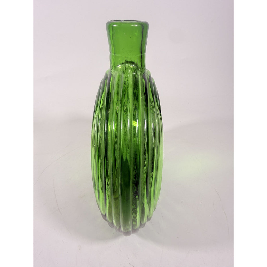 Green Decanter Rossini Empoli Glass Italy Embossed Eagle Green Decanter Vase No Stopper Vintage Barware Collectible Glassware Hand Blown