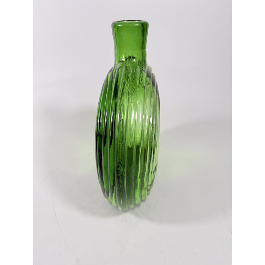 Green Decanter Rossini Empoli Glass Italy Embossed Eagle Green Decanter Vase No Stopper Vintage Barware Collectible Glassware Hand Blown