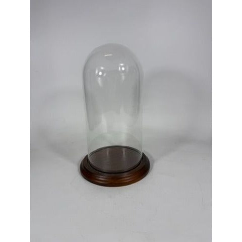 Cloche Bell Glass Dome Display Vintage Large Wooden Base Display Figurines Collectables
