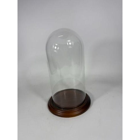 Cloche Bell Glass Dome Display Vintage Large Wooden Base Display Figurines Collectables