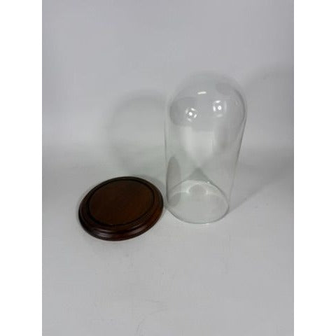 Cloche Bell Glass Dome Display Vintage Large Wooden Base Display Figurines Collectables
