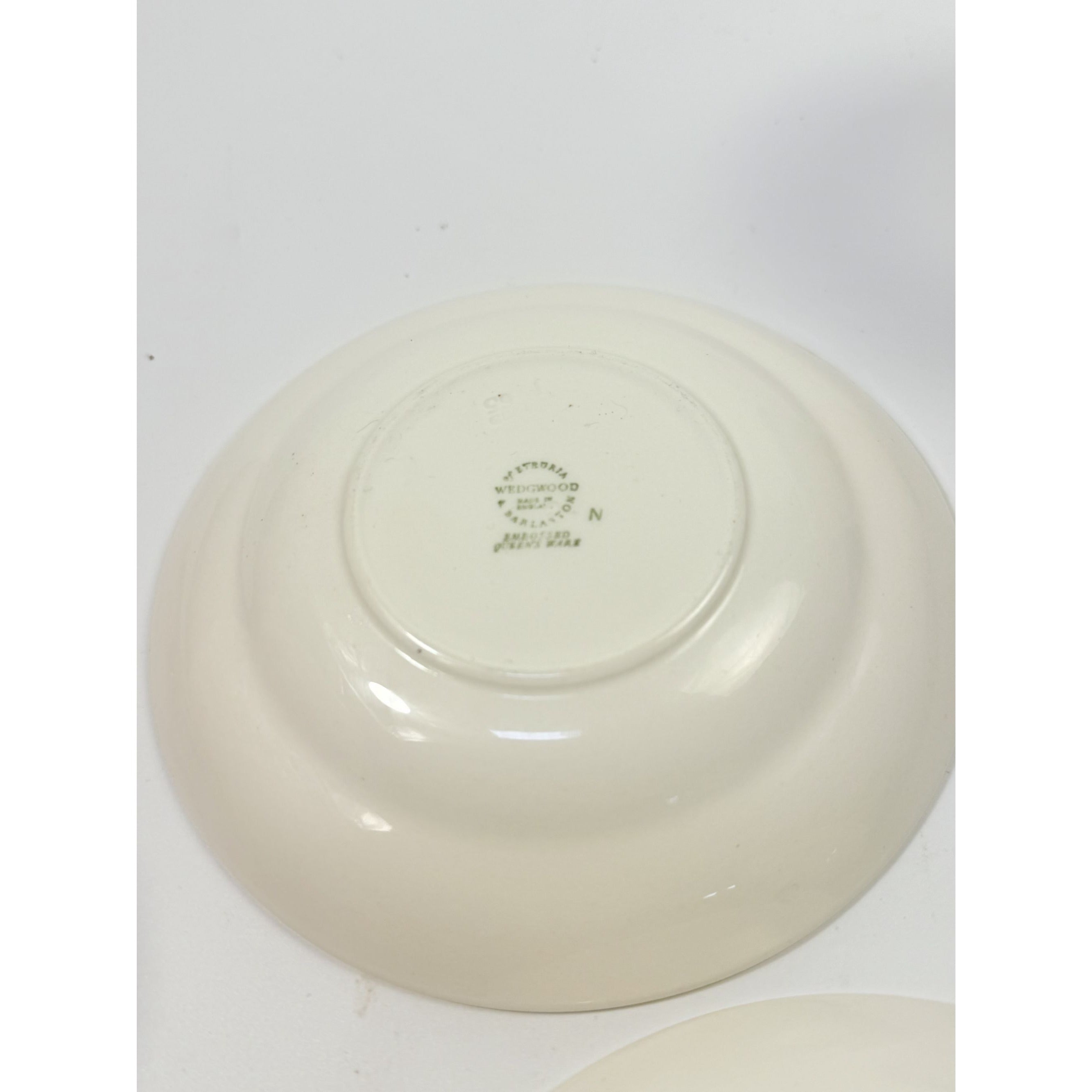 Cup and Saucer Tea Coffee Wedgwood Set Pair 2 Etruria & Barlaston Embossed Queensware White Blue Vintage Replacement China Grandmillennial