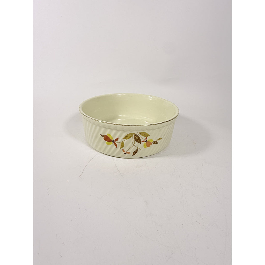 Souffle/Round Casserole Baking Dish Hall’s Jewel Tea Autumn Leaf Mid Century Cookware Bakeware Kitchenware Vintage Farmhouse Cottage Granny
