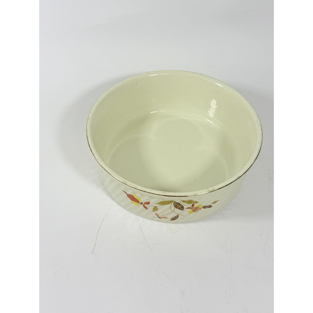 Souffle/Round Casserole Baking Dish Hall’s Jewel Tea Autumn Leaf Mid Century Cookware Bakeware Kitchenware Vintage Farmhouse Cottage Granny